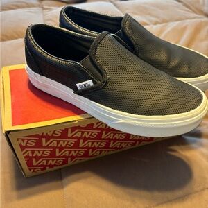 Vans Black Perforated Slip-On Sneakers